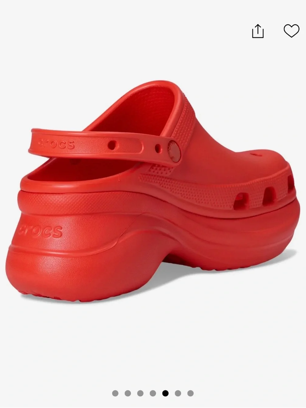 CROCS Platform Clogs in Bright Red